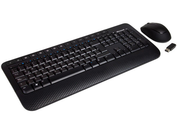 Teclado y Mouse Inalámbricos Microsoft Wireless Desktop 2000, USB, Color Negro