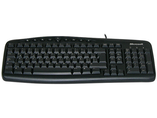 Teclado Microsoft Wired Keyboard 500, PS/2, color negro