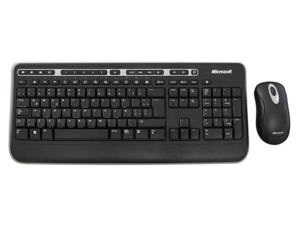 Teclado y Mouse Inalámbricos Microsoft Wireless Media Desktop 1000, USB, Color Negro