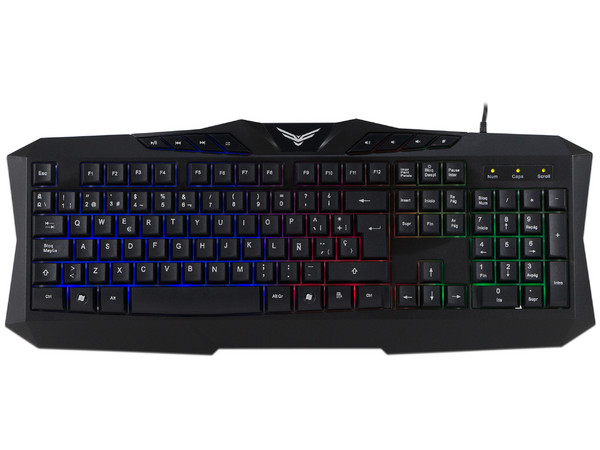 Teclado multimedia Gamer Naceb Na-0912, retroiluminado, USB. Color Negro. (Versión en Español)