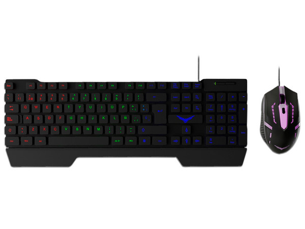 Teclado y Mouse Naceb Fallen NA-0951 con Iluminación LED, USB. Color Negro.