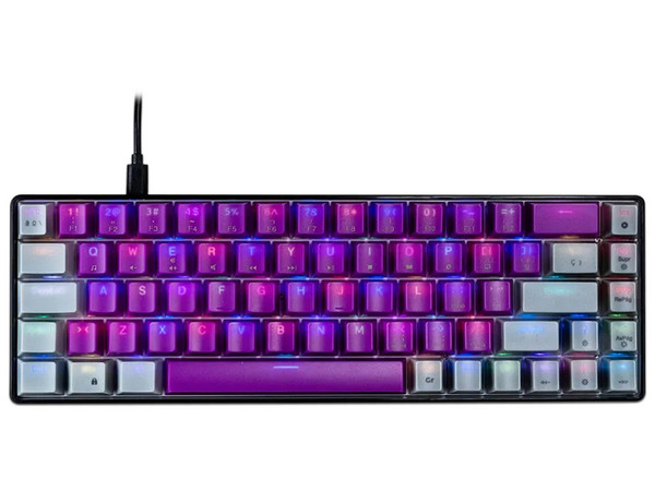 Teclado Mecánico Naceb NA-0963M de 60%, USB. Color Morado/Gris