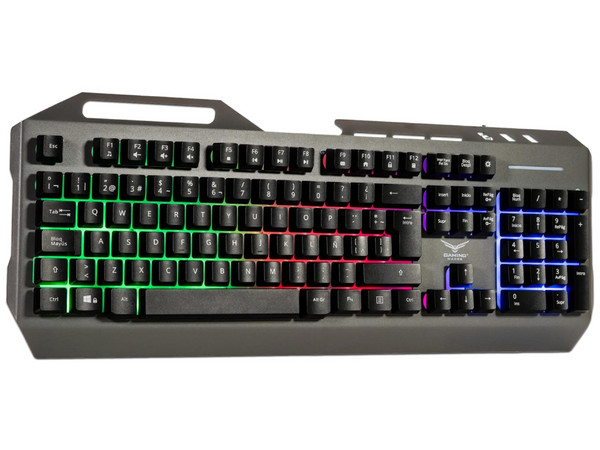 Teclado Gamer NACEB Cyber Steel K152, QWERTY, USB, RGB, Español. Color Negro.