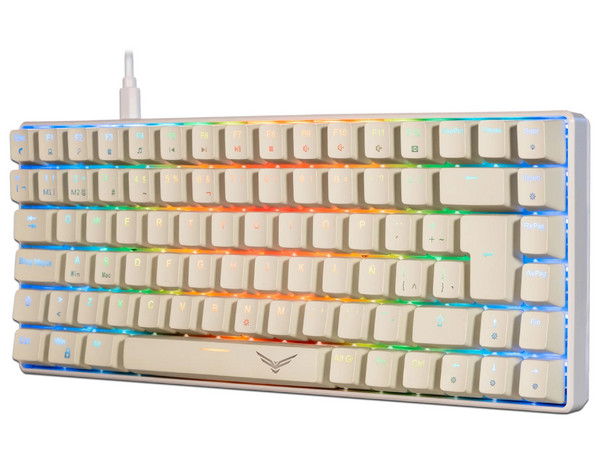 Teclado Mecánico Gamer NACEB NA-0970, RGB 80% Compacto, Diseño Basilisk, Color Gris.