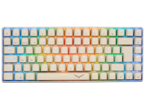 Teclado Mecánico Gamer NACEB NA-0970, RGB 80% Compacto, Diseño Basilisk, Color Gris.