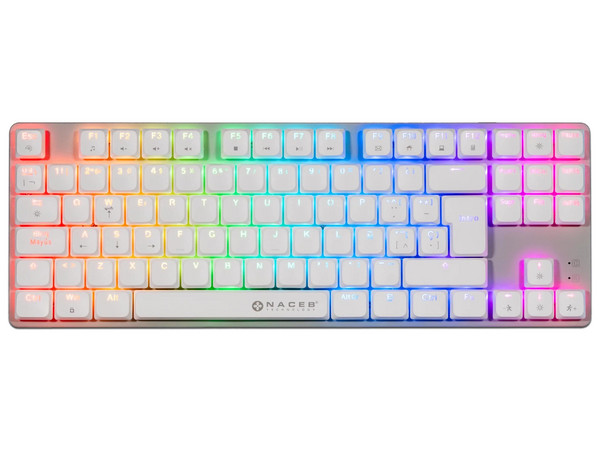 Teclado Mecánico Gamer NACEB NA-0971, RGB con 87 Teclas TKL de Perfil Bajo.