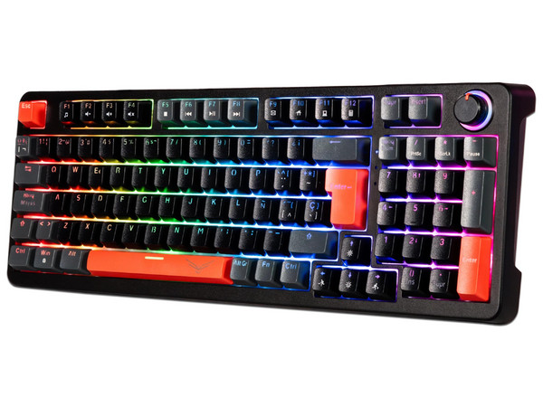 Teclado Gamer NACEB Python NA-0972N, QWERTY, Switch Café, USB, RGB. Color Negro.