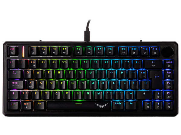 Teclado Gamer NACEB IRON SCALES, Switch Magnético, Formato de 70 Porciento, RGB. Color Negro.