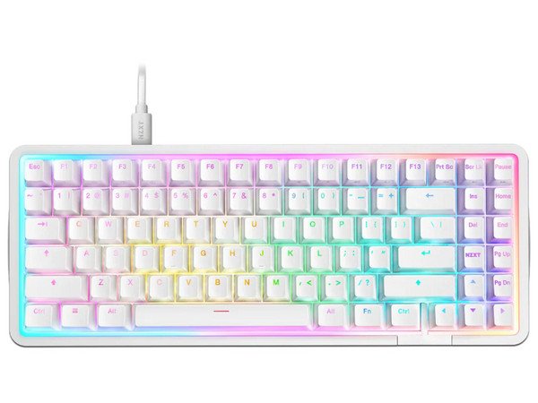 Teclado Mecánico Gamer NZXT Function Elite, Iluminación RGB, Cable de 2M, USB-C, Color Blanco.