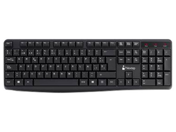 Teclado Inalámbrico Nextep NE-415T, Resistente a Salpicaduras. Color Negro.