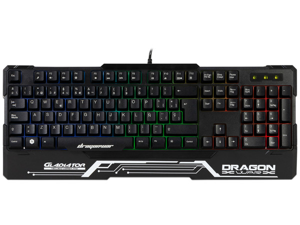 Teclado Gamer Nextep  Dragon War Gladiator, Iluminación RGB. Color Negro. (Versión en Inglés)