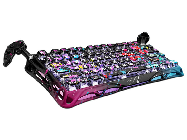 Teclado Gamer GravaStar Mercury V75 Pro, Teclas con Efecto Magnético, Retroiluminado RGB, USB Tipo C. Color Negro Grafiti. (Versión en Ingles).