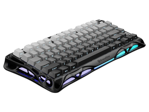 Teclado Gamer Mecánico GravaStar Mercury K1, Retroiluminado RGB, Bluetooth, Receptor USB, USB Tipo C. Color Negro. (Versión en Ingles).