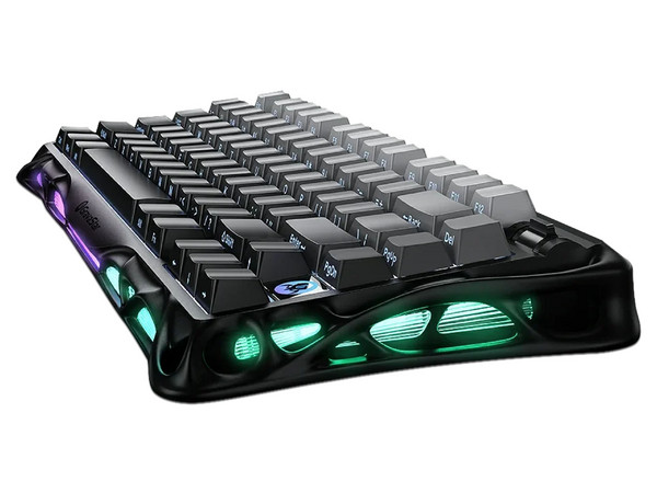 Teclado Gamer Mecánico GravaStar Mercury K1, Retroiluminado RGB, Bluetooth, Receptor USB, USB Tipo C. Color Negro. (Versión en Ingles).