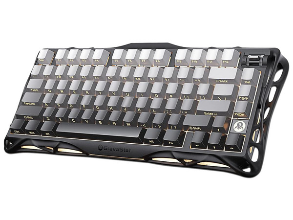 Teclado Gamer Mecánico GravaStar Mercury K1, Retroiluminado RGB, Bluetooth, Receptor USB, USB Tipo C. Color Negro. (Versión en Ingles).