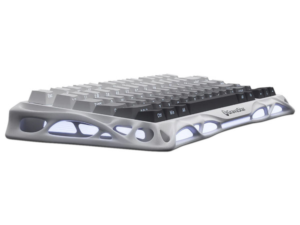 Teclado Gamer Mecánico GravaStar Mercury K1, Retroiluminado RGB, Bluetooth, Receptor USB, USB Tipo C. Color Blanco. (Versión en Ingles).