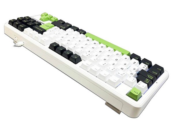 Teclado Gamer Mecánico AULA F99, Iluminación RGB, USB. Color Blanco y Verde. (Versión en Español).