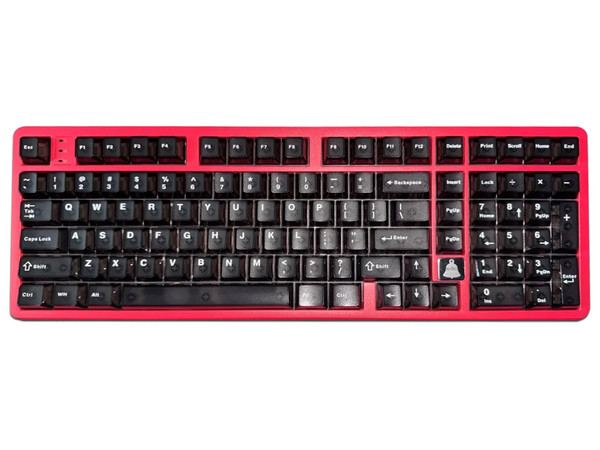 Teclado Mecánico Inalámbrico HotBell Firestrike Pro RGB, Bluetooth, Receptor USB, USB. Color Rojo y Negro. (Versión en Inglés).