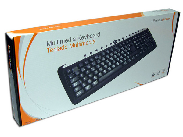 Teclado Perfect Choice Multimedia, PS2 Color Negro.