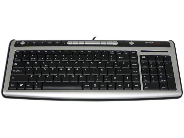 Teclado Perfect Choice Multimedia Ultradelgado, USB