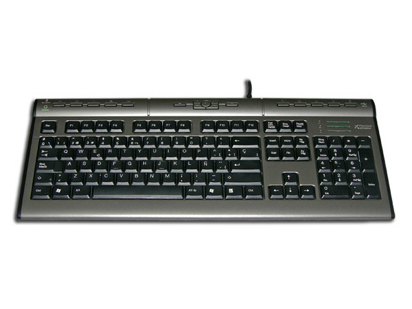 Teclado Perfectchoice Multimedia con puertos de Audio y USB. Color Negro/Gris Oscuro. USB