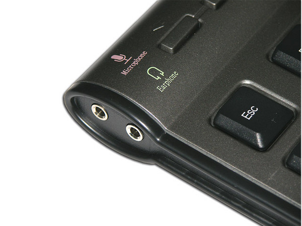 Teclado Perfectchoice Multimedia con puertos de Audio y USB. Color Negro/Gris Oscuro. USB