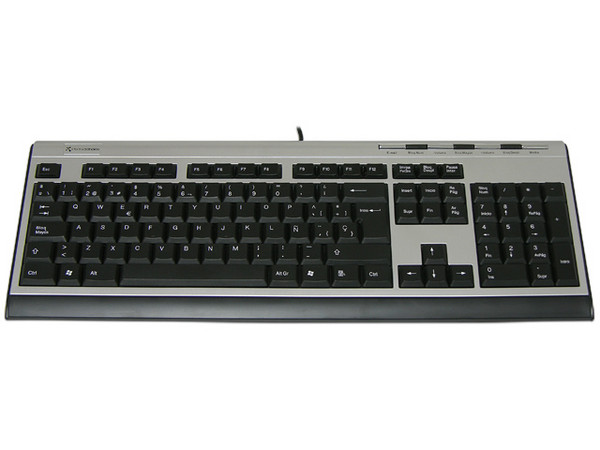 Teclado Perfectchoice Multimedia UP Combo, USB y PS/2. Color Negro/Plateado
