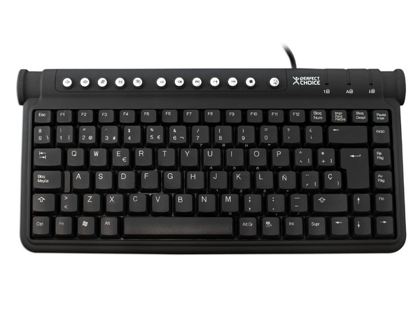 Teclado Perfectchoice Multimedia Compacto, USB. Color Negro