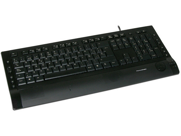 Teclado Perfectchoice Multimedia Micrófono y Bocinas Integradas, USB. Color Negro
