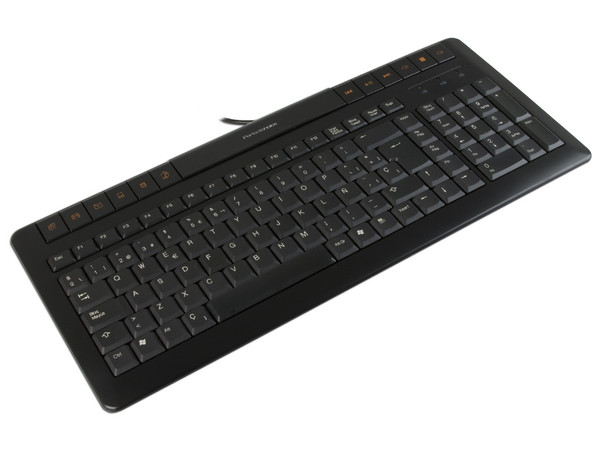 Teclado Perfectchoice Multimedia Ultradelgado, USB. Color Negro