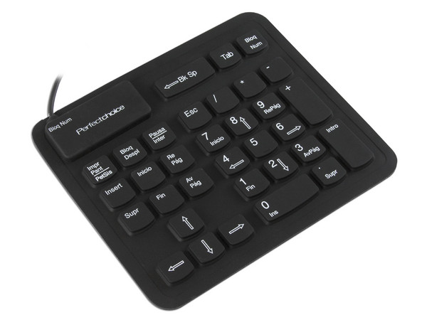 Teclado Numérico Perfect Choice Flexible, USB. Color Negro