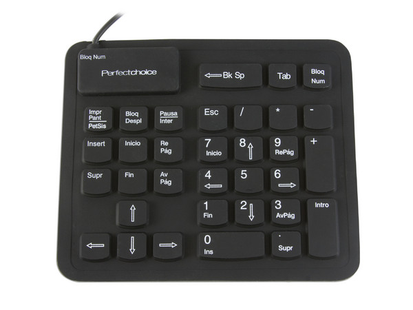 Teclado Numérico Perfect Choice Flexible, USB. Color Negro
