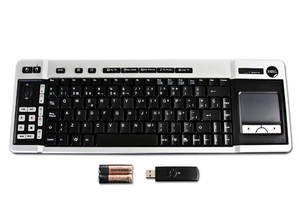 Teclado Perfect choice Media Center con Scroll y touchpad integrado, USB.