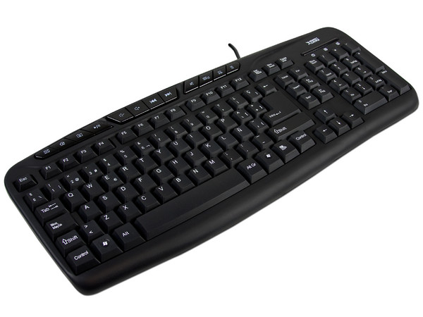 Teclado Perfect Choice Multimedia Bold, PS/2. Color Negro