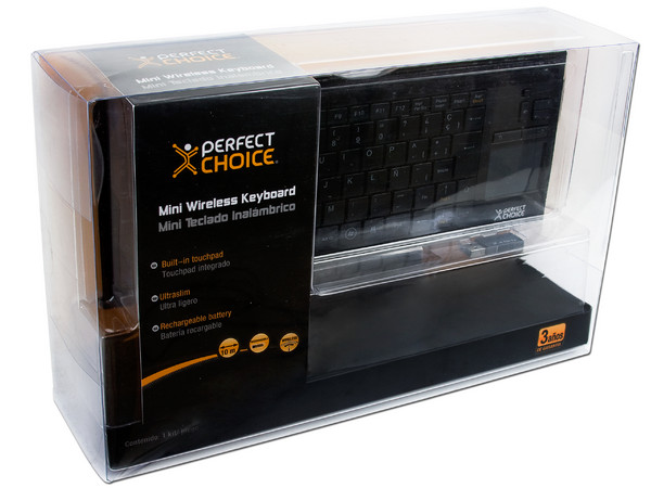 Mini Teclado Inalambrico Recargable Perfect Choice con Touchpad integrado, USB.