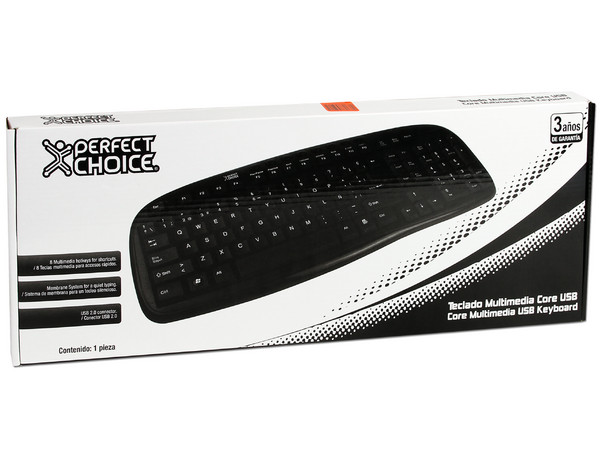 Teclado Multimedia Perfect Choice Core, USB 
