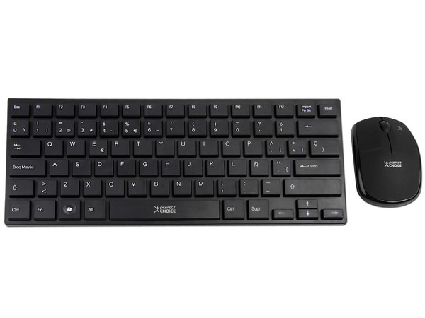 Teclado Compacto y Mouse Inalámbricos Perfect Choice, USB.
