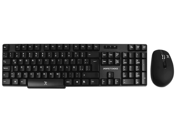 Kit de Teclado y Mouse óptico inalámbrico Perfect Choice PC-200994, antiderrames, USB.