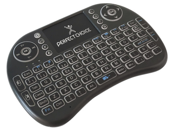 Mini teclado inalámbrico Perfect Choice con touchpad, USB. Color Negro.