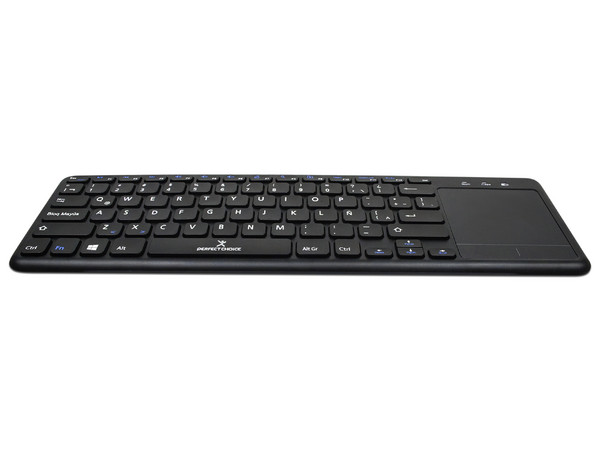 Teclado multimedia inalámbrico Perfect Choice con Touchpad integrado, Color Negro (Versión Español).