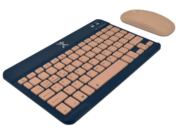 Kit de Teclado y Mouse Perfect Choice Genova, Bluetooth, Color Azul.