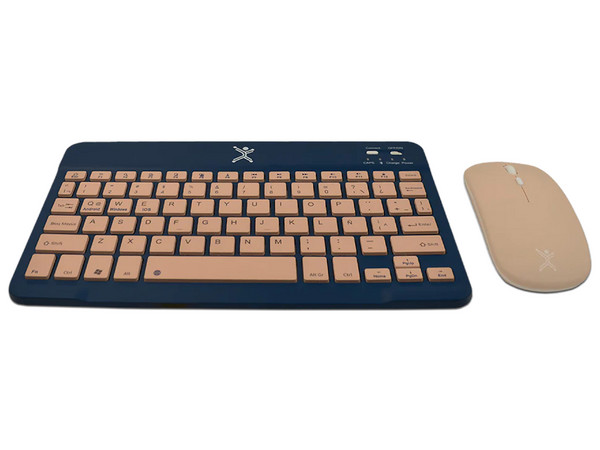 Kit de Teclado y Mouse Perfect Choice Genova, Bluetooth, Color Azul.