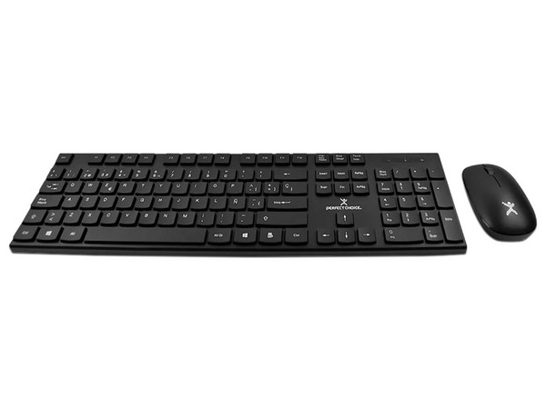 Kit Teclado y Mouse Inalámbricos Perfect Choice PC-201281, USB. Color Negro.