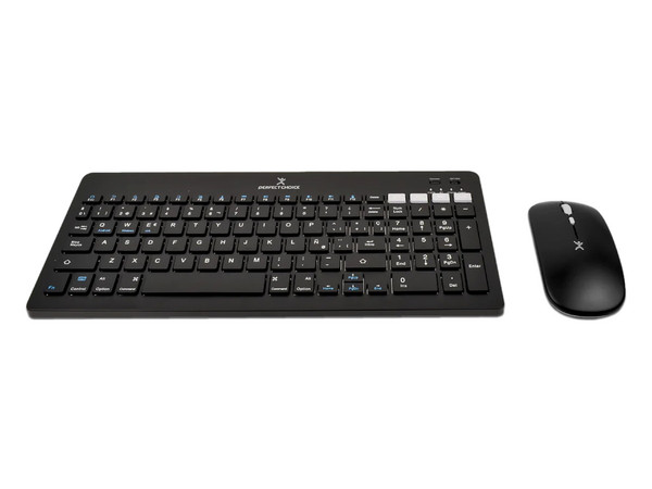Kit de Teclado y Mouse Perfect Choice Zebrary, Bluetooth, Receptor USB, Batería Recargable, Color Negro.
