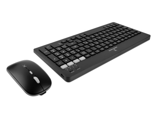 Kit de Teclado y Mouse Perfect Choice Zebrary, Bluetooth, Receptor USB, Batería Recargable, Color Negro.