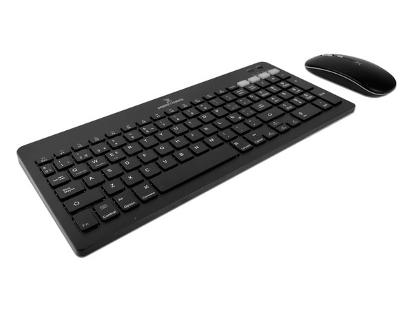 Kit de Teclado y Mouse Perfect Choice Zebrary, Bluetooth, Receptor USB, Batería Recargable, Color Negro.