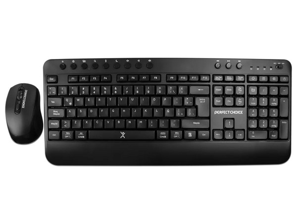 Kit Inalámbrico PERFECT CHOICE Keyvance PC-201434, Teclado y Mouse Ergonómicos.