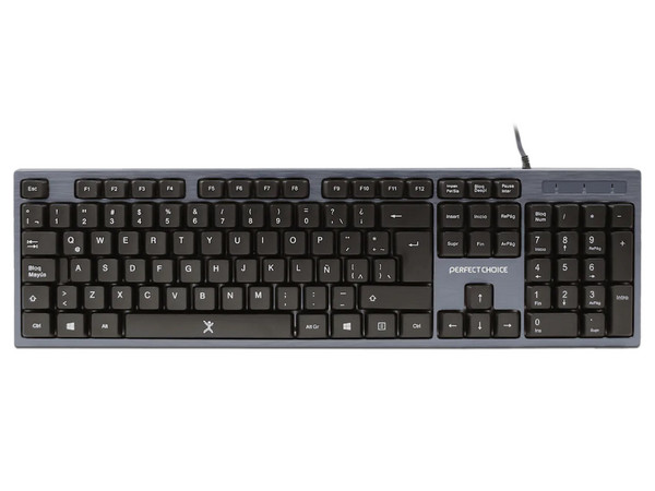 Teclado, Mouse y Audífonos Perfect Choice Combo para Oficina PC-201700 , USB, 3.5mm. Color Gris. (Teclado Versión en Español).
