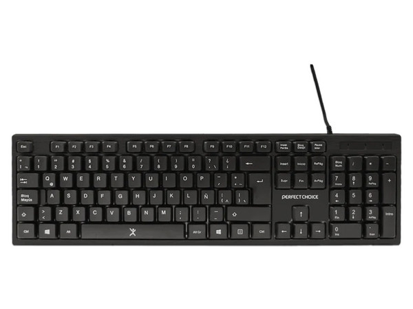 Kit Alámbrico Perfect Choice PC-201717, Incluye Teclado USB / Mouse Óptico USB / Diadema 3.5mm. Color Negro