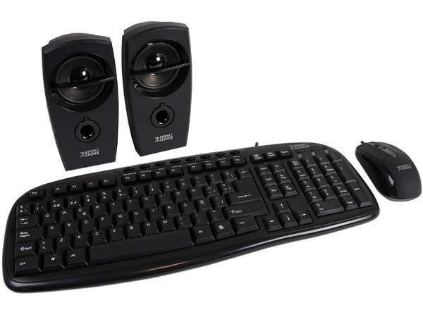 Kit 3 en 1 Balance Plus Perfect Choice de Teclado Multimedia, Mouse Óptico y Bocinas.